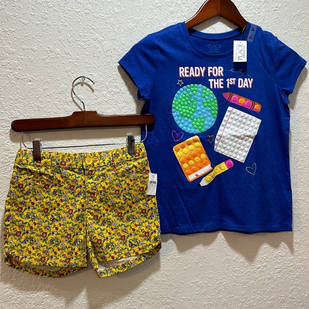 GAP kids & The children Place floral blue& yellow size 10 NWT..